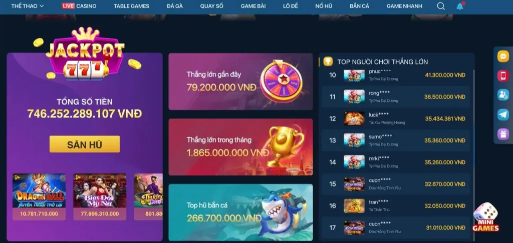 Giao diện chọn game slot tại nuw88 nhà cái